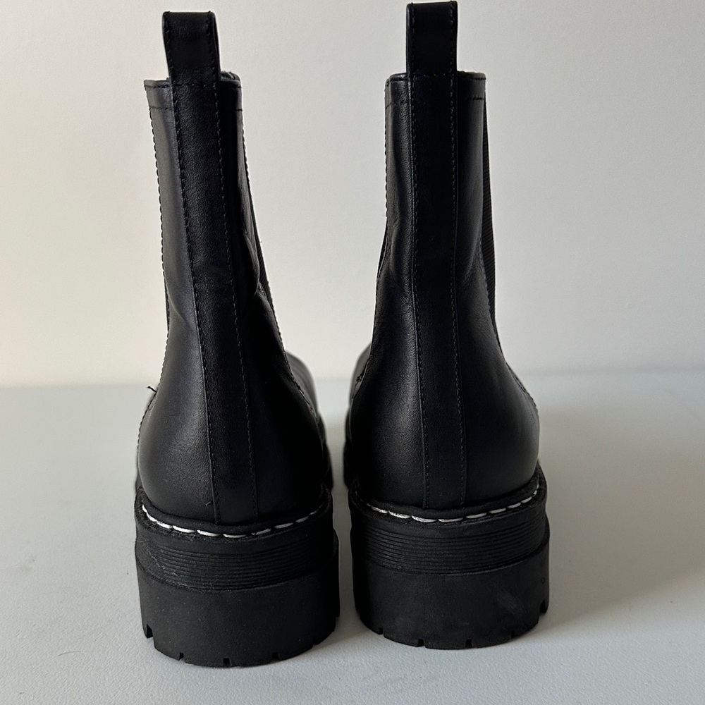 Marc Fisher Lug Sole Black Ankle Chelsea Booties - Picture 5 of 8